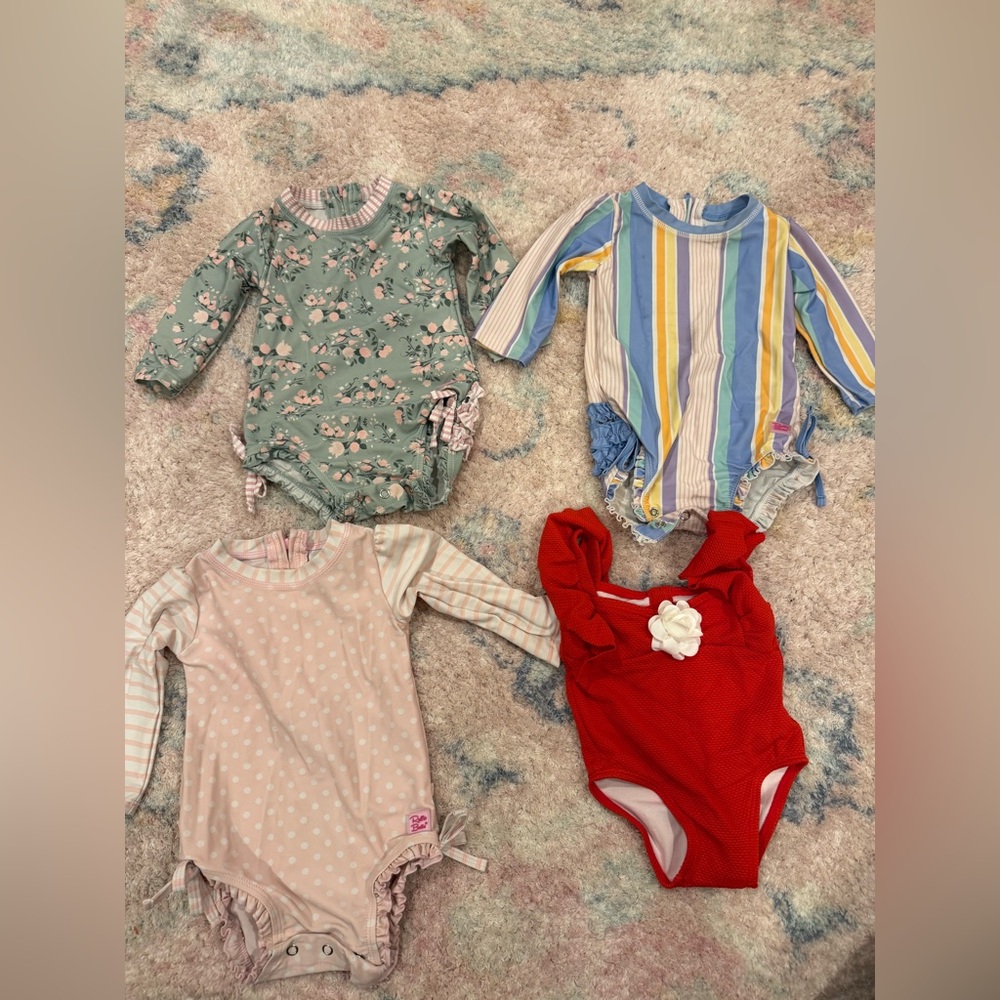 6-12month swimsuits - 3 Ruffle Butts & 1 Janie & Jack
